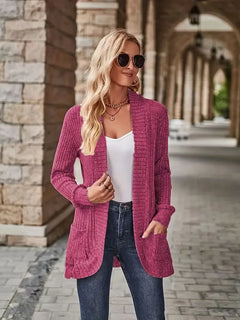 Open vest met ribbelstructuur