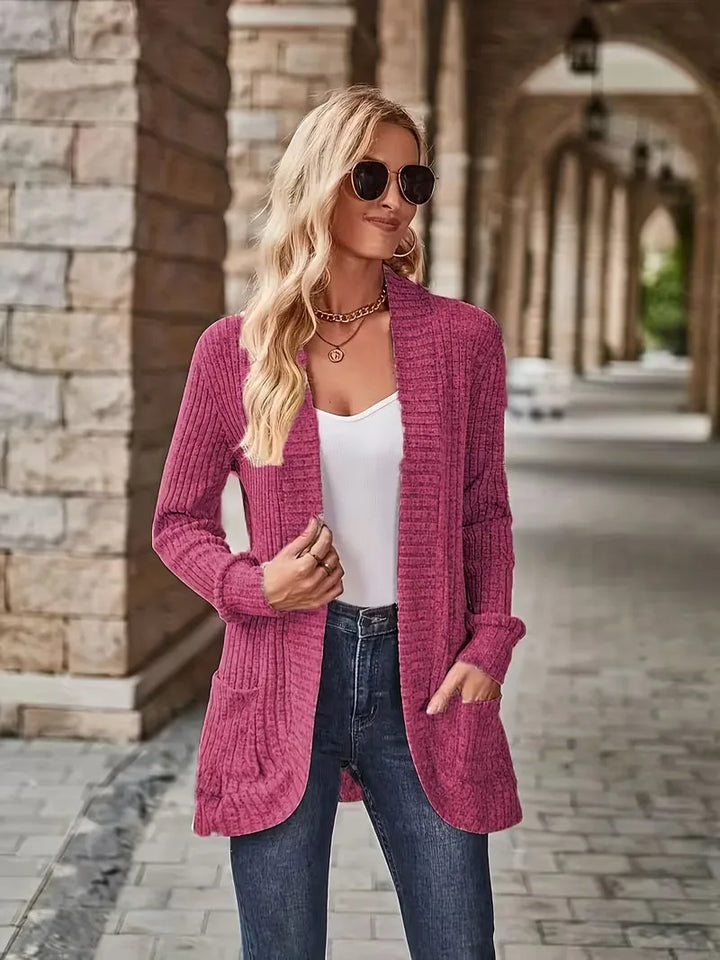 Open vest met ribbelstructuur