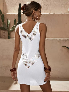Beach cover-up met cut-out details