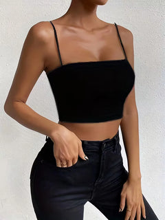 Crop top met spaghettibandjes