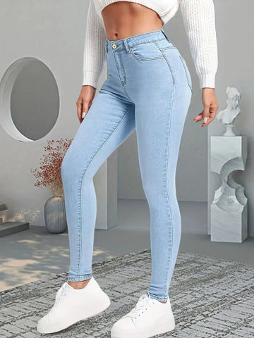 Skinny jeans met hoge taille
