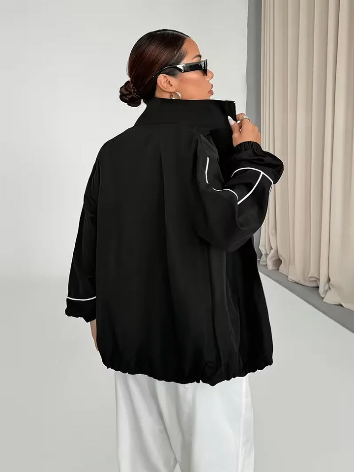 Track jacket met hoge kraag