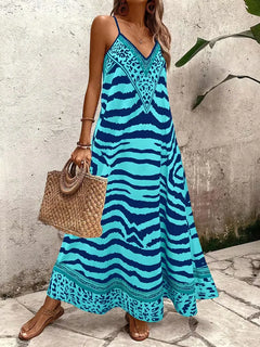 Maxi jurk met leopard print