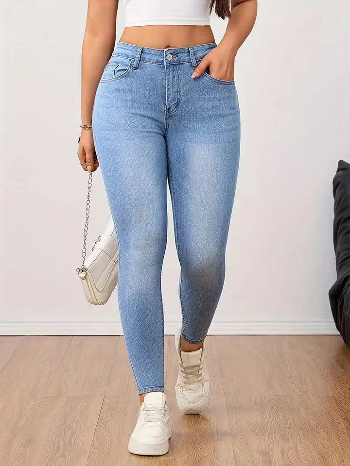 Skinny jeans met hoge taille