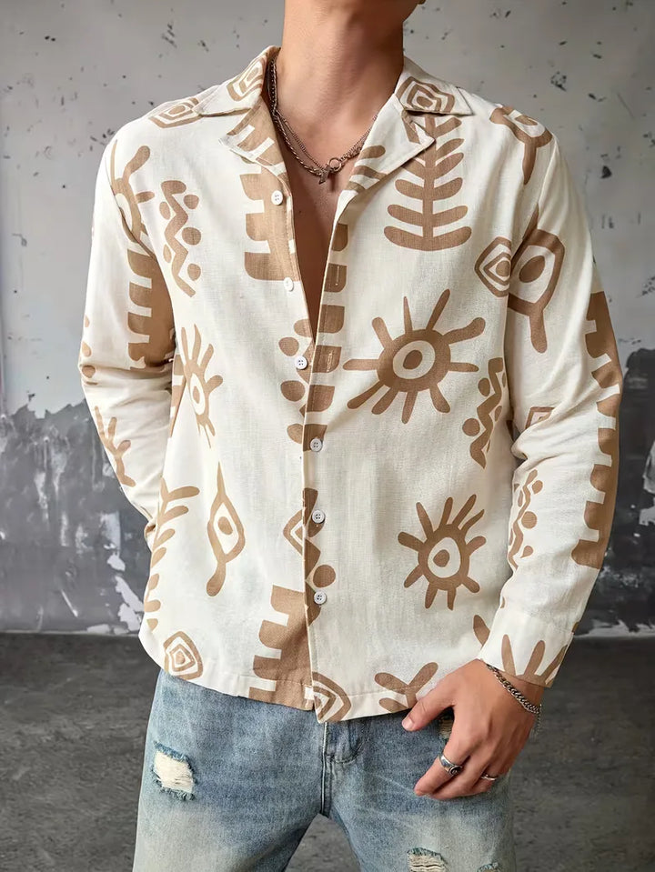 Casual overhemd met abstract print