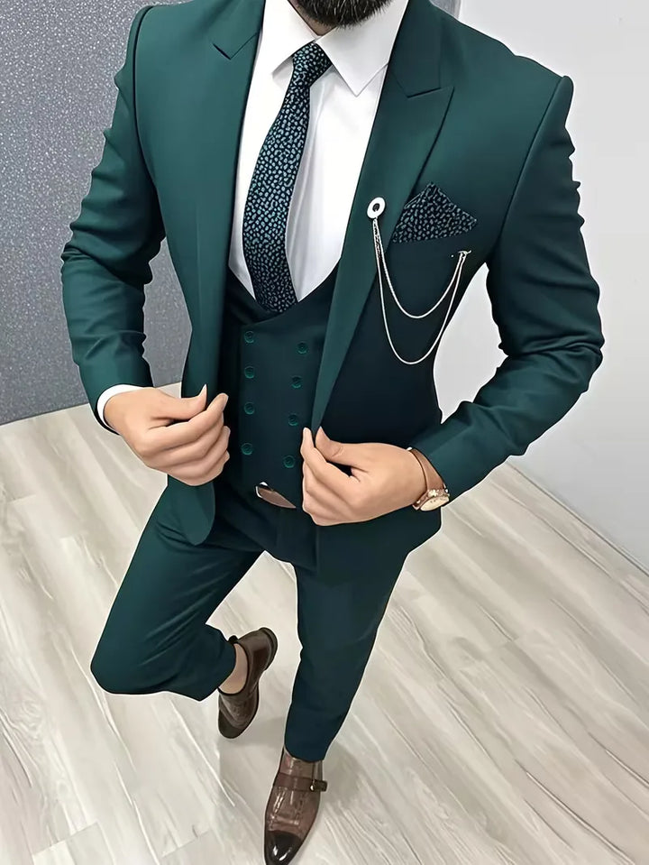 Drie-delig slim fit pak