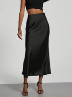 Satijnen rok met hoge taille