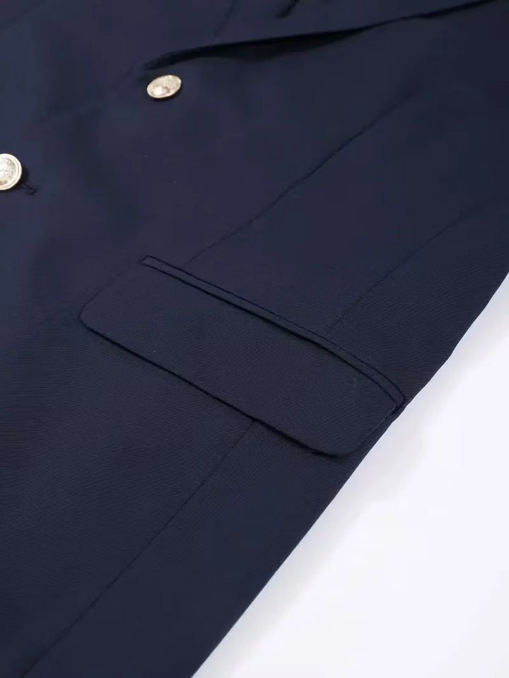 Colbert slim fit met gouden knopen