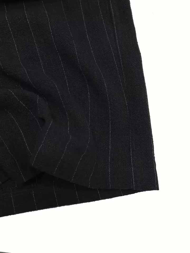Wide fit pantalons met verticale strepen