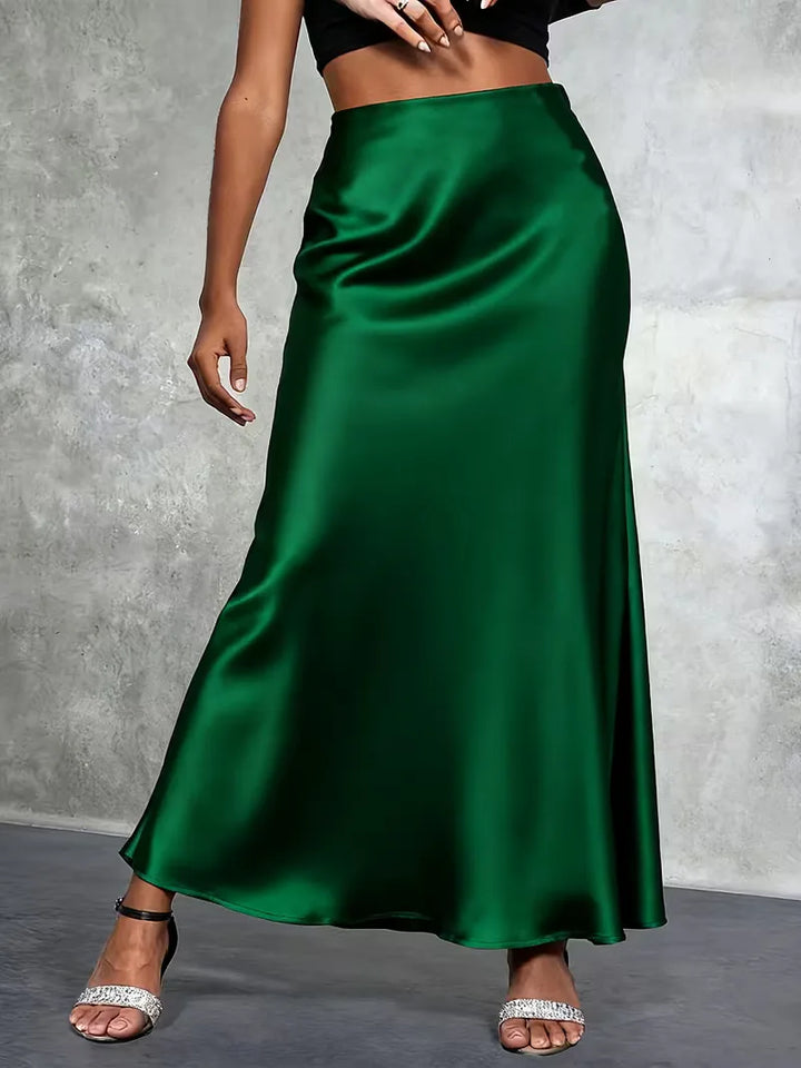 Satijnen rok met hoge taille