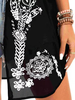 Chiffon kimono met bloemenprint