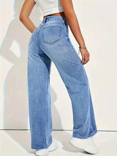 Straight jeans met hoge taille