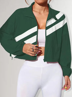 Track jacket met elastische manchetten