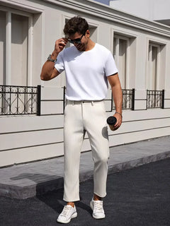 Slim fit pantalon met pinstripe