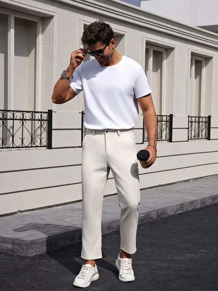 Slim fit pantalon met pinstripe