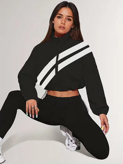 Track jacket met elastische manchetten