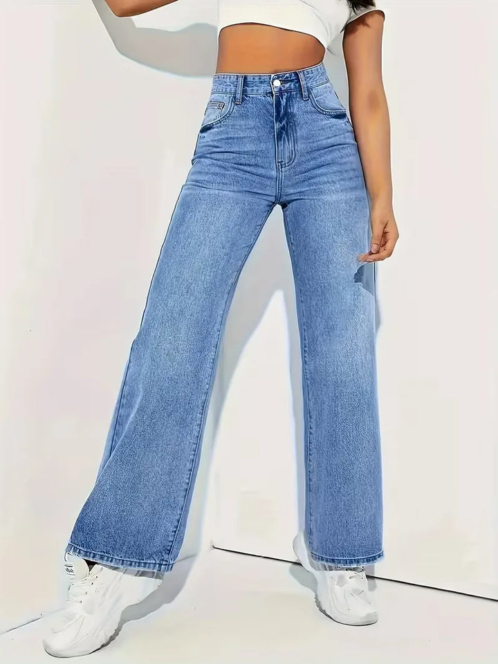 Straight jeans met hoge taille