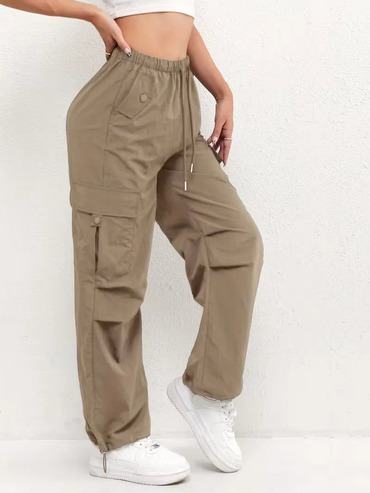 Cargo broek met hoge taille