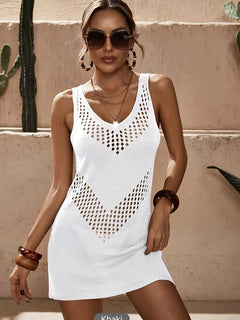 Beach cover-up met cut-out details