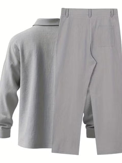 Linnen pak met mandarin collar