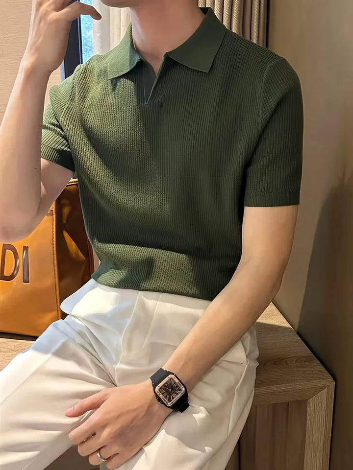 Polo's met V-neck en korte mouwen