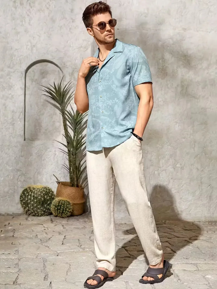 Pantalons met drawstring en straight leg