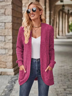 Open vest met ribbelstructuur