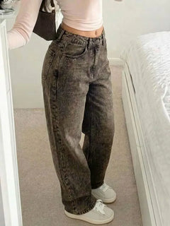Straight jeans met mid-rise