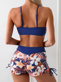 Bikini met hoge taille en bloemenprint
