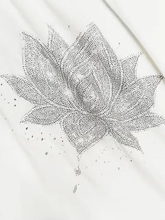 T-shirt met lotus bloemenprint