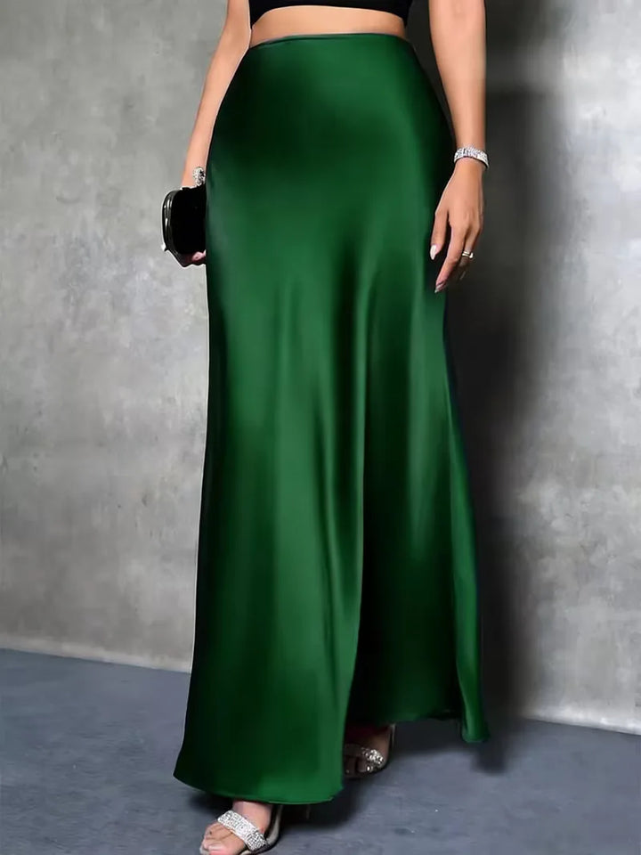 Satijnen rok met hoge taille
