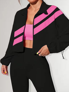 Track jacket met elastische manchetten