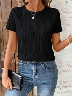 T-shirt met jacquard patroon