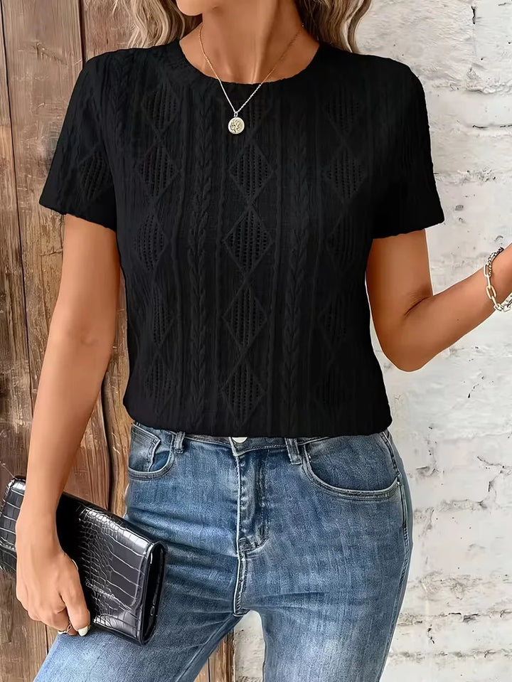 T-shirt met jacquard patroon