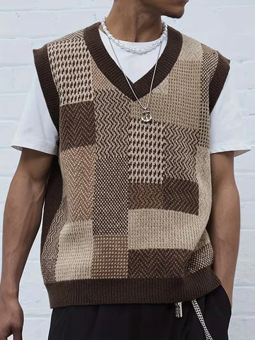 Sweater vest met geometrisch patroon