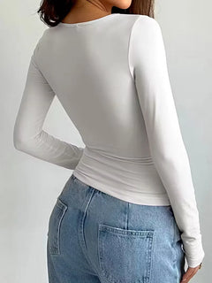 Longsleeve slim fit met ronde hals