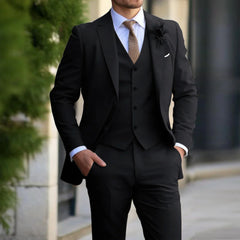 3-delige Set Voor Heren | Business Blazer | Vest | Broek in de kleur Beige voor heren in Formal stijl ideaal voor de herfst.