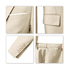 3-delige Set Voor Heren | Business Blazer | Vest | Broek in de kleur Beige voor heren in Formal stijl ideaal voor de herfst.