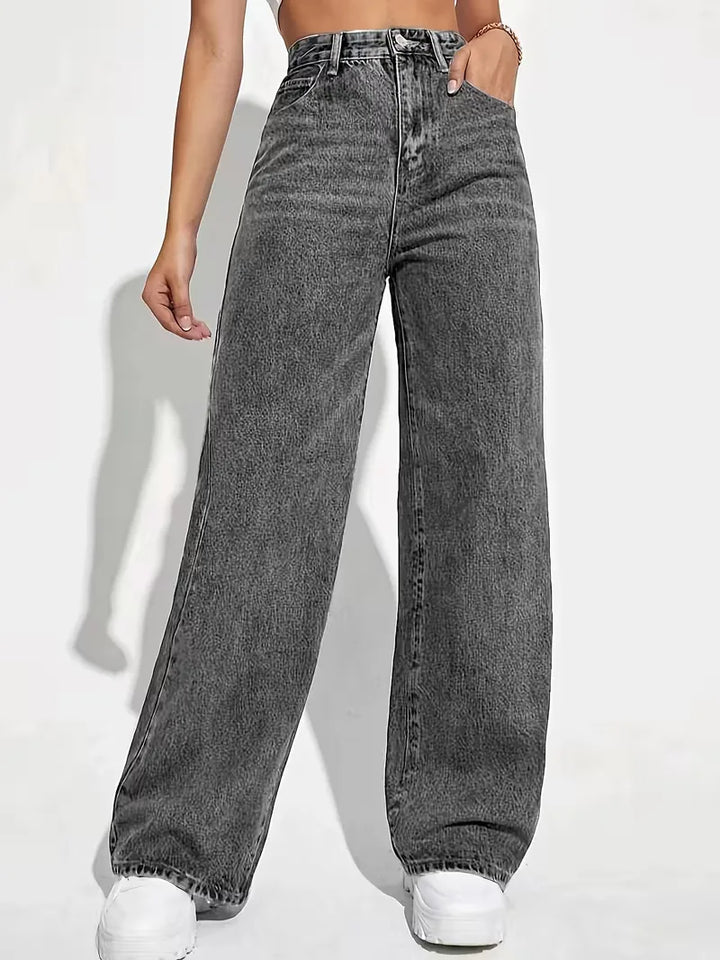 Wide leg broek met hoge taille