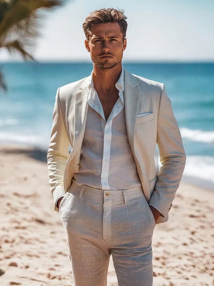 Linnen colbert slim fit