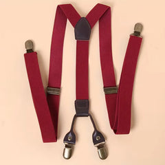 Bretels met leren details
