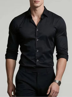 Nette overhemden slim fit mandarin kraag