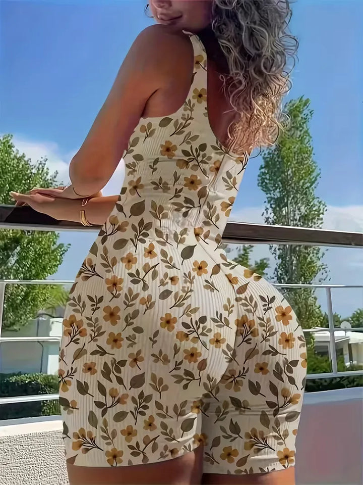 Floral jumpsuit met slim fit