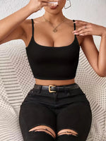 Crop top met spaghetti straps