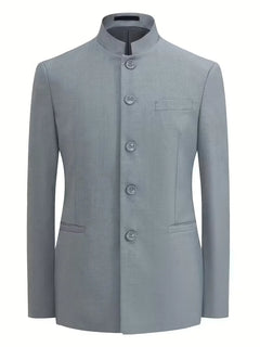 Blazer slim fit met mandarin collar