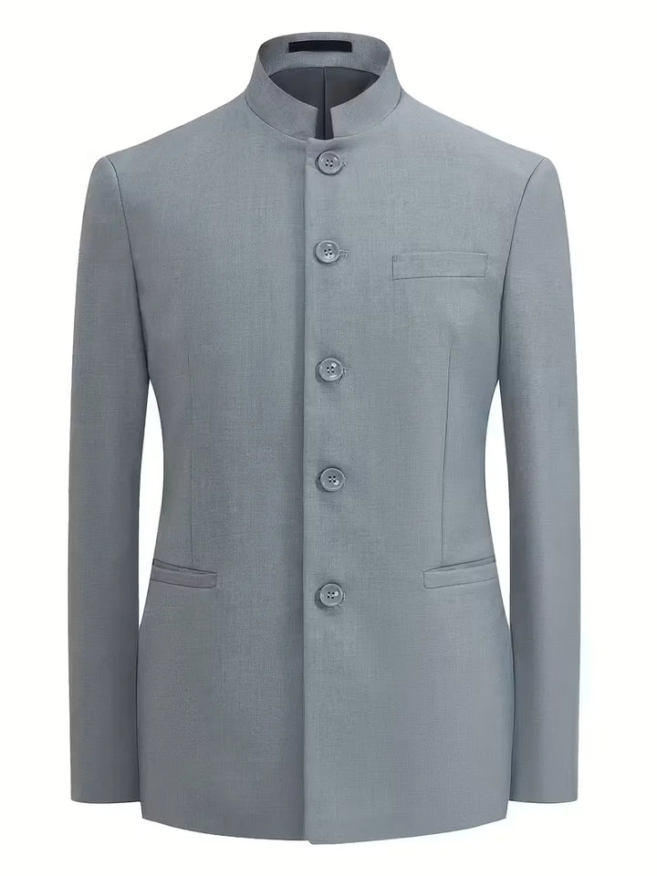 Blazer slim fit met mandarin collar