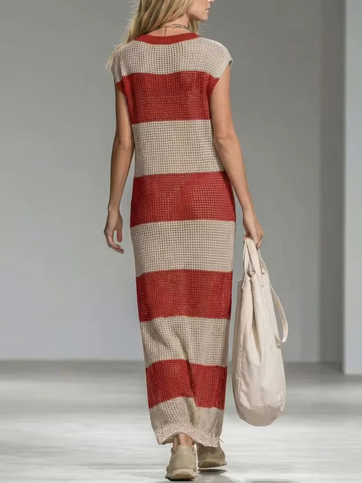 Maxi cover-up met V-hals