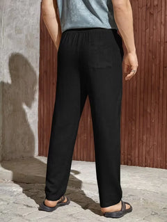 Pantalons met drawstring en straight leg