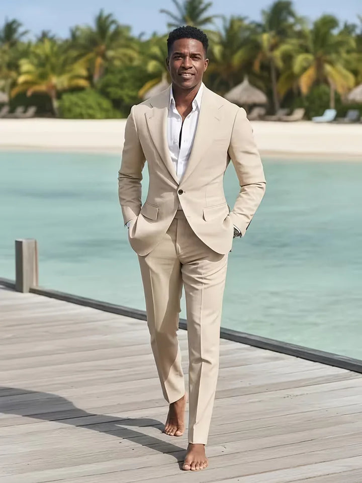 Lichtblauw slim fit pak