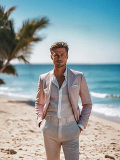 Linnen colbert slim fit